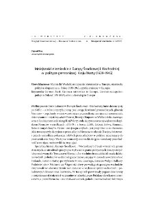 The German minorities in Central and Eastern Europe and the Germanization policy in Warthegau 1939-1945 = Mniejszości niemieckie z Europy Środkowej i Wschodniej w polityce germanizacji kraju Warty (1939-1945)