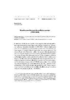 Contemporary Spanish politics of memory (1999-2014) = Współczesna hiszpańska polityka pamięci (1999-2014)