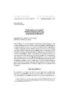 Tame or domesticate? The problem of islamization of Europe on the example of Spain = Poskramiać czy oswajać? Problem islamizacji Europy na przykładzie Hiszpanii
