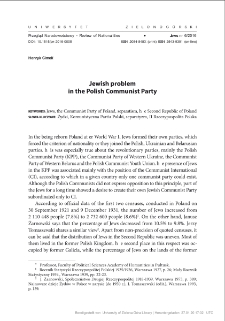 Jewish problem in the Polish Communist Party = Problem żydowski w Komunistycznej Partii Polski
