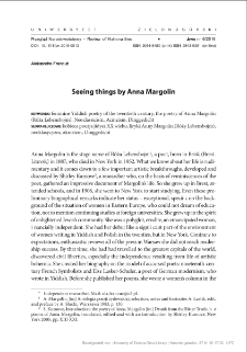 Seeing things by Anna Margolin = Widzenia rzeczy Anny Margonin