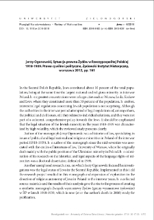 Jerzy Ogonowski, Sytuacja prawna Żydów w Rzeczypospolitej Polskiej 1918-1939. Prawa cywilne i polityczne - recenzja