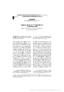 Immigrants and the space of national minorities in contemporary Europe = Imigranci a przestrzeń mniejszości narodowych we współczesnej Europie
