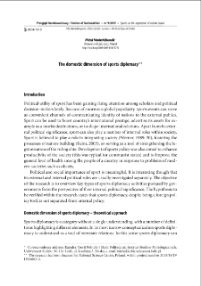 The domestic dimension of sports diplomacy