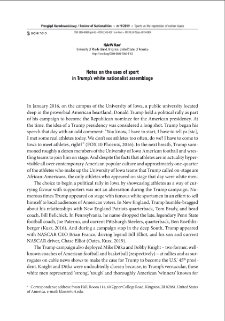 Notes on the uses of sport in Trump`s white nationalist assemblage