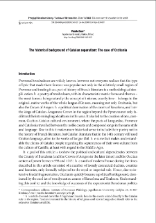 The historical background of Catalan separatism: The case of Occitania