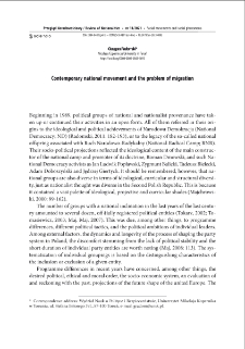 Contemporary national movement and the problem of migration