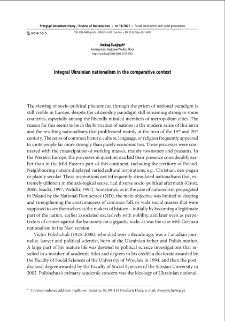 Integral Ukrainian nationalism in the comparative context