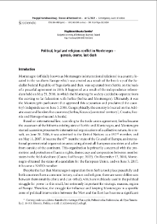 Political, legal and religious conflict in Montenegro - genesis, course, last clash