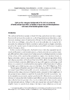 Lights on the emergence backgrounds of the de facto autonomy of North and East Syria (NES). Its features of quasi state and interdependence with roots of the Kurdish question in Syria