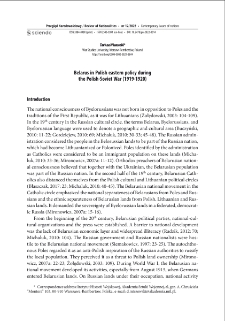 Belarus in Polish eastern policy during the Polish-Soviet War (1919-1920)