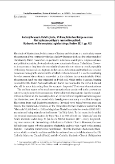 Andrzej Dwojnych, Rafał Łętocha, W stronę Królestwa Bożego na ziemi. Myśl społeczno-polityczna mariawitów polskich - recenzja