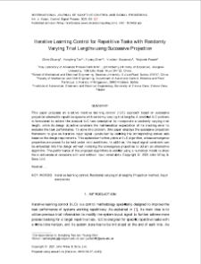 Iterative learning control for repetitive tasks with randomly varying trial lengths using successive projection