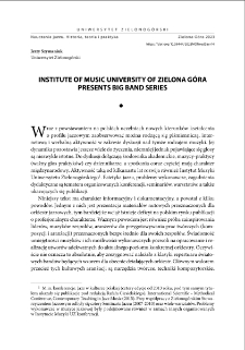 "Institute of Music University of Zielona Góra Presents Big Band Series"