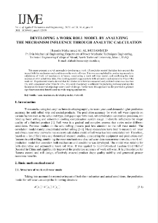 Developing a work roll model by analyzing the mechanism influence through analytic calculation
