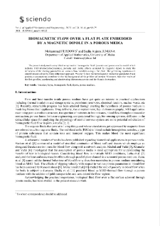 Biomagnetic flow over a flat plate embedded by a magnetic dipole in a porous media