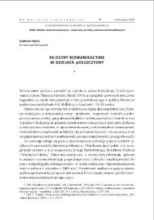 Rejestry komunikacyjne w dziejach polszczyzny = Communication registers in the history of Polish language