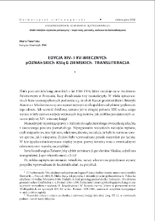 Edycja XIV- i XV-wiecznych poznańskich ksiąg ziemskich. Transliteracja = Edition of the 14th and 15th centuries of Poznan Land Book. Transliteration
