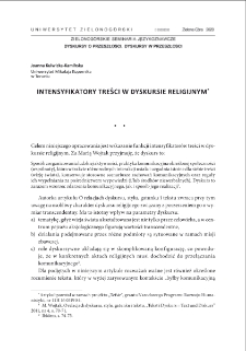 Intensyfikatory treści w dyskursie religijnym = Content intensifiers in a religious discourse