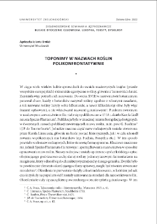 Toponimy w nazwach roślin polikonfrontatywnie = Toponyms in Botanical names. A Polyconfrontative Approach