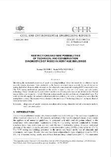 Restrictions and New Possibilities of Technical and Conservation Diagnostics of Wood in Heritage Buildings