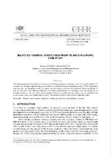 Selected thermal waste treatment plants in europe - case study
