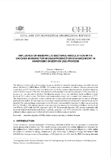 Influence of Mesophilic Bacteria Inoculation with Chicken Manure for Biogas Production Enhancement in Anaerobic Digestion (AD) Process