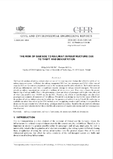 The Risk of Damage to Reailway Infrastructure Due to Theft and Devastation