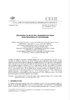 Treatment of Municipal Wastewater Using Electrocoagulation Process