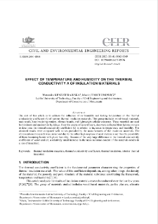 Effect of temperature and Humidity on the Thermal Conductivity [lambda] of Insulation Materials