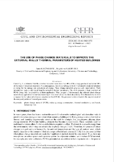 The Use of Phase Change Materials to Improve the External Walls` Thermal Parameters of Heated Buildings