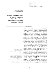 Study of mediation effect of affinity in defining relationship between social media and career decisions of Gen-Z