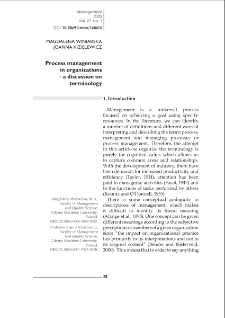 Process management in organizations - a discussion on terminology