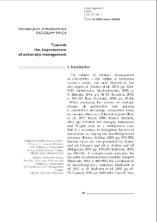 Towards the improvement of university management