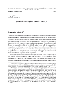 Powieść milicyjna - reaktywacja = Militia crime stories: a revival