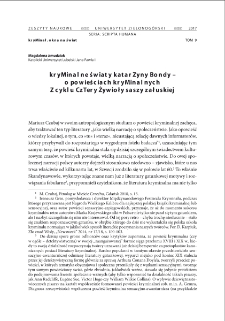 Kryminalne światy Katarzyny Bondy - o powieściach kryminalnych z cyklu "Cztery żywioły Saszy Załuskiej" = Criminal worlds of Katarzyna Bonda - on crime novels in the series "Cztery żywioły Saszy Załuskiej"