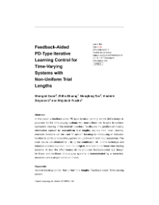 Feedback-aided PD-type iterative learning control for time-varying systems with non-uniform trial lengths