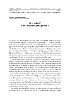 Literackość w encyklikach Jana Pawła II = Literariness of the Encyclicals of John Paul II