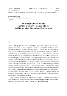 Andrzej Kijowski wobec Karola Wojtyły - Jana Pawła II: tekstowy obraz doświadczenia osoby = Andrzej Kijowski on Karol Wojtyla-John Paul II: a textual picture of the person`s experience