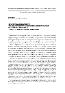 Czy literatura z kinematografią odsłaniają stereotypy narodowościowe Czechów i Polaków? Glosa konceptualnej analizy z zakresu domeny auto- i heterostereotypów = Does literature and the movies reveal ethnic stereotypes of the Czech and the Pole? A gloss on a conceptual analysis concerning auto- and heterostereotypes