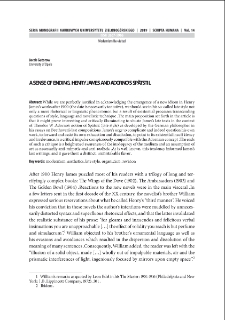 A sense of ending. Henry James and Adorno`s "Spätstil"