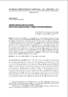Modern Mansfield and Old Masters. Hypotyposis in selected short stories by Katherine Mansfield