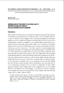 Borderlands of the identity: cultural duality and native american identity in Leslie Marmon Silko`s "Ceremony"