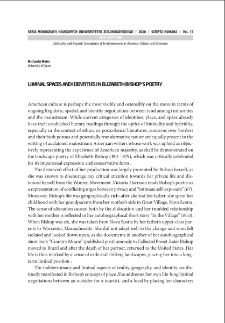 Liminal spaces and identities in Elizabeth Bishop`s poetry