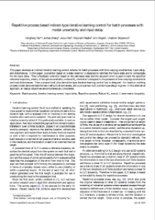 Repetitive process based indirect-type iterative learning control for batch processes with model uncertainty and input delay