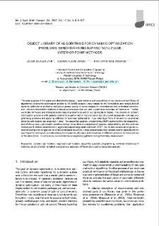 Object library of algorithms for dynamic optimization problems: Benchmarking SQP and nonlinear interior point methods