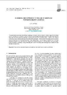 A generalised approach to the use of sampling for rapid object location