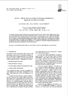 Detection of moving objects in image sequences using 3D velocity filters