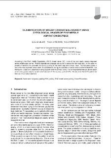 Classification of breast cancer malignancy using cytological images of fine needle aspiration biopsies