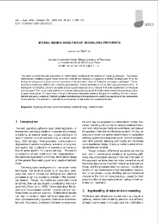 Model based analysis of signaling pathways